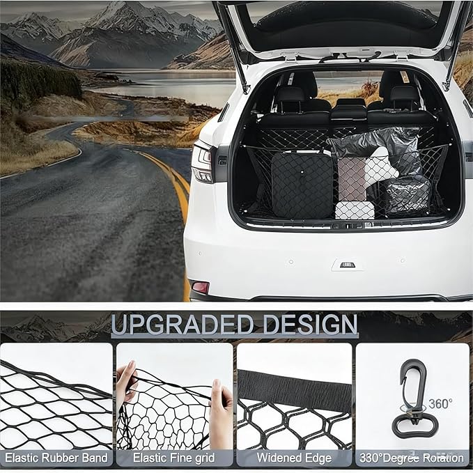 JITUIHOM Dog Car Net Barrier Pet for 2024 2025 Toyota Grand Highlander, Pet Barrier with Metal Hooks & Stretchable Mesh,Easy to Install Sturdy Mesh Makes Trips Easier.