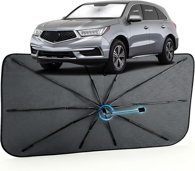 Car Windshield Sun Shade for Acura MDX 2014-2020 –[Reflective Coated Fabric] Sunshade Umbrella for Front Window, Car Shades Sun Visor Keep Car Cool and Protects Interior, 1:1 Exact Fit