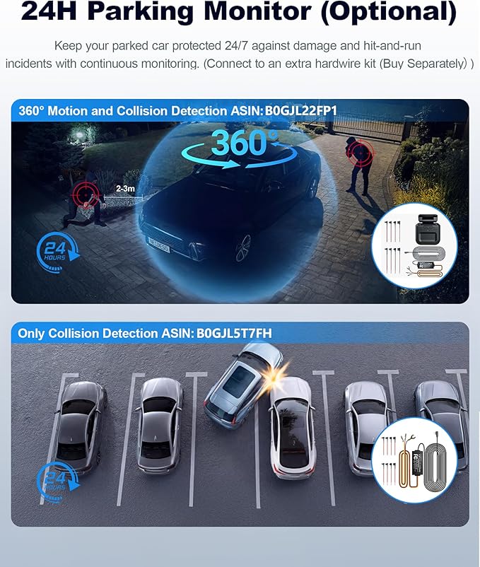 4K STARVIS 2 Dash Cam Front Rear, 5.8GHz WiFi 20MB/s Download, Free 64GB Card, 4 Channel 360° Dash Camera, 3" Touch Screen, AI Driver Monitor System, WDR Night Vision,HDR GPS,24H Parking Mode(N300Pro)