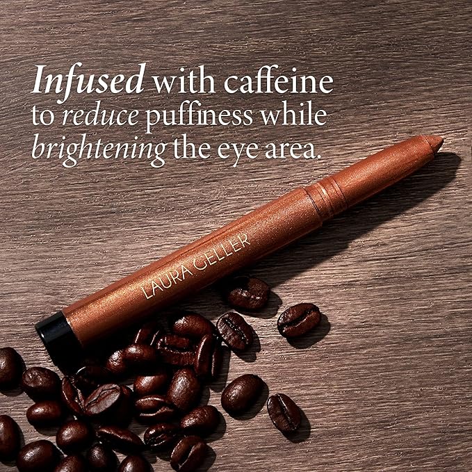 LAURA GELLER NEW YORK Kajal Longwear Kohl Eyeliner Pencil - Soft Black Kohl - Caffeine and Vitamin E - Smooth & Blendable Liner - Built-In Sharpener