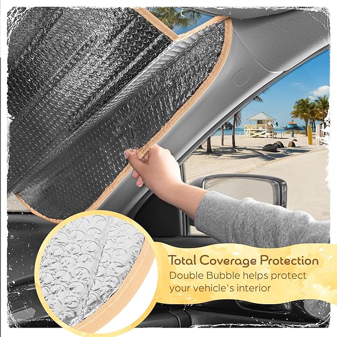 C&C Sage Floral Car Windshield Sun Shade - Sun Visor Sunshade for Car Windshield - Window Shades for Cars, SUV & Truck - Dash Cover UV Protection for Front Window Shade Accessories - 57" x 27"