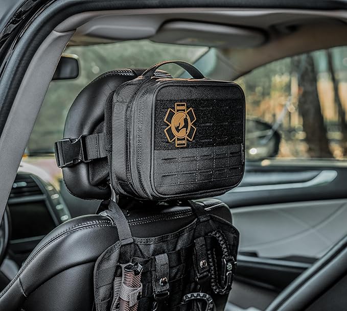 RHINO RESCUE Vehicle IFAK Trauma Kit with C-A-T Tourniquet, Tactical First Aid Kit Molle Pouch Black
