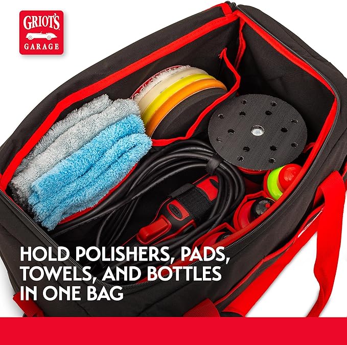 Griot's Garage Detailers Bag, Car Detailing Organizer, Caddy Tote for Storing Auto Care Products, Water-Resistant, 20" L X 10 1/2" W X 10" H, 92221