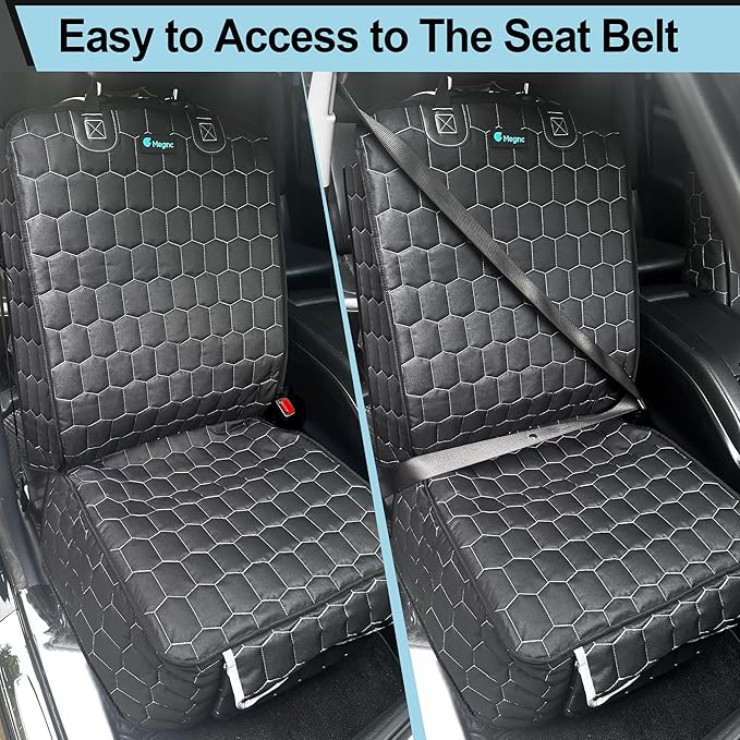 Meginc Front Seat Covers for Cars,Waterproof Car Seat Protector with Side Flaps 600D Fabric Front Seat Dog Cover for Trucks Vans SUVs Sedans, Non Slip Scratch Proof Seat Covers for Dogs in Car