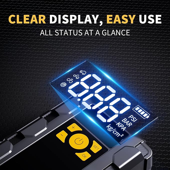 UIBI X5 Car Jump Starter with Air Compressor, 2000A Car Battery Jump Starter with 150PSI Tire Inflator Portable, Battery Jumper Starter, Jump Box for 8.0L Gas or 6.0L Diesel Vehicles