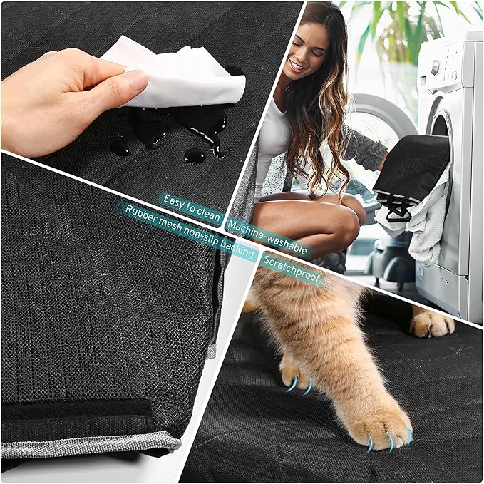 Dog Car Seat Cover Compatible with Honda Civic Accord HRV HR-V Si Sedan Hatchback Sport LX EX EX-L Hybrid Rear Back Seat Accessories, Waterproof Pet Bench Backseat Covers with Backing 2000-2026