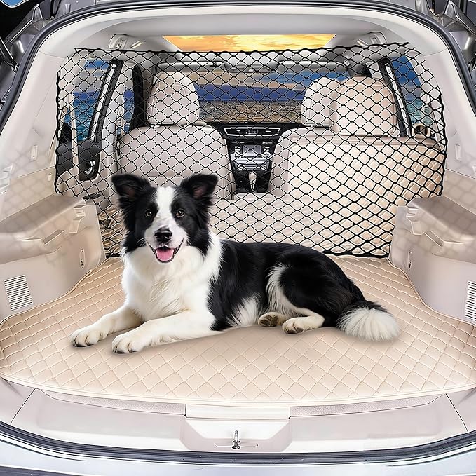 Dog Car Barrier for Honda Odyssey RB1 RB3, Elastic Mesh Pet Barrier Prevents Dogs from Jumping Forward, Car Net for Dogs for SUV Cargo Area & Back Seat