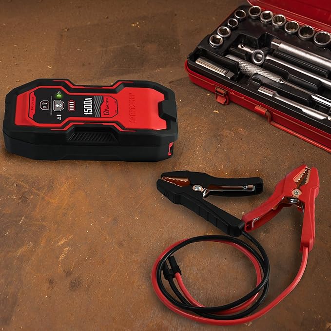 CRAFTSMAN 1500A Lithium Car Battery Jump Starter and Portable Power Pack/Jump Box, 3-in-1 Solution, 2.4A USB Charging, for 12V Power Sport, Automotive, and Marine Batteries, CMXCESM264