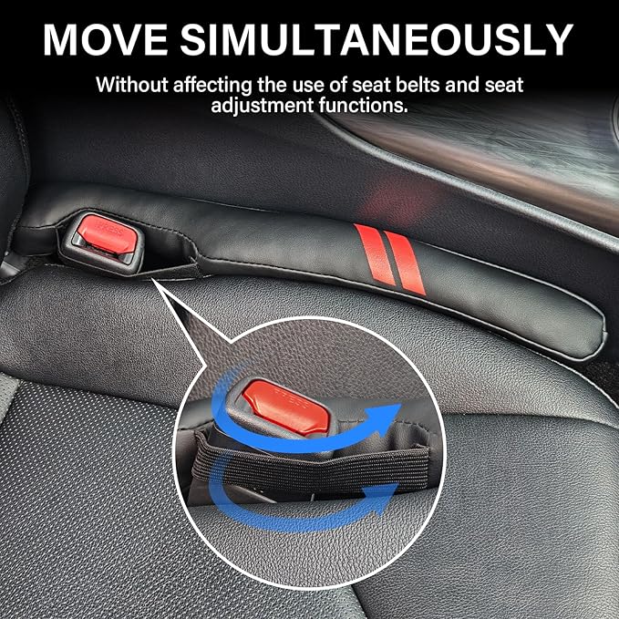 Car Seat Gap Filler for Dodge Accessories Durango Charger Challenger Dart Journey Block The Gap Between Seat and Console Stop Things from Dropping (2PCS, Black)