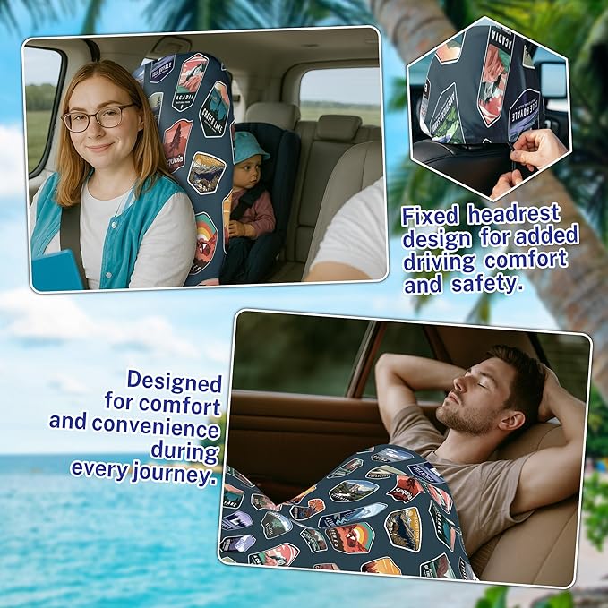 Car Seat Towel Cover After Gym, Car Seat Cover Towel – Sweatproof, Washable, Non-Slip Cover for Cars, SUVs (2 Pack, National Parks)