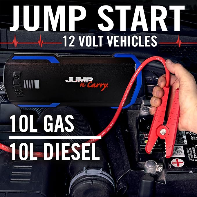 Clore Automotive JNC345 Jump-N-Carry 3000A 12 Volt Lithium Jump Starter for up to 10.0-Liter Gasoline and 10.0-Liter Diesel Engines