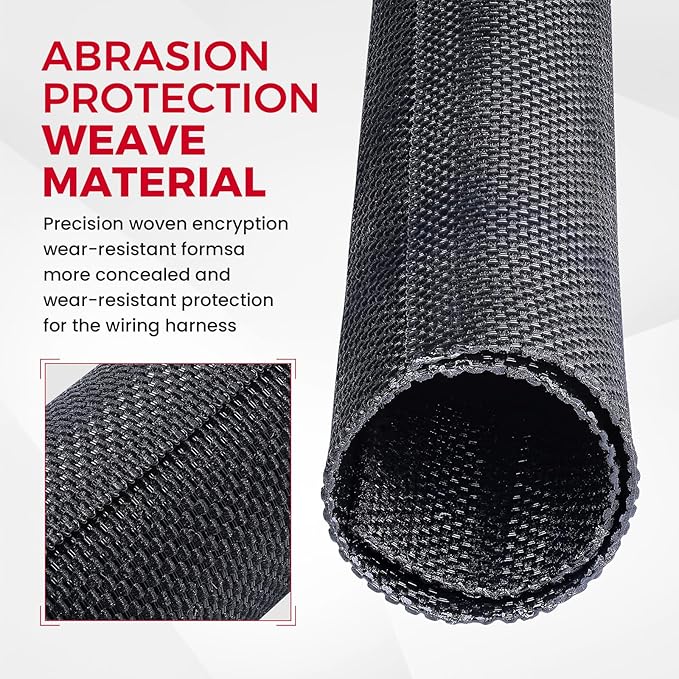 Automotive Wire Sheathing Split Wire Loom Braided Mesh Woven Cable Sleeve for Wires/Cable Cord Protector (3/8" - 54 Feet)