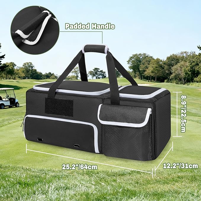 DSLEAF 2 Layer Golf Trunk Organizer with Bottom Shoe Space, Golf Car Locker for Men & Women, Holds 2-3 Shoes, Balls, Tees, Cap, Gloves and Clothes (Patenting Design)