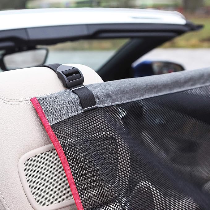 KONG Dog Car Barrier - Protective Mesh Net Car Seat Divider for Pets with Adjustable Straps