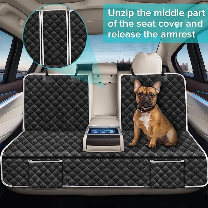 Dog Car Seat Cover Compatible with Honda Civic Accord HRV HR-V Si Sedan Hatchback Sport LX EX EX-L Hybrid Rear Back Seat Accessories, Waterproof Pet Bench Backseat Covers with Backing 2000-2026