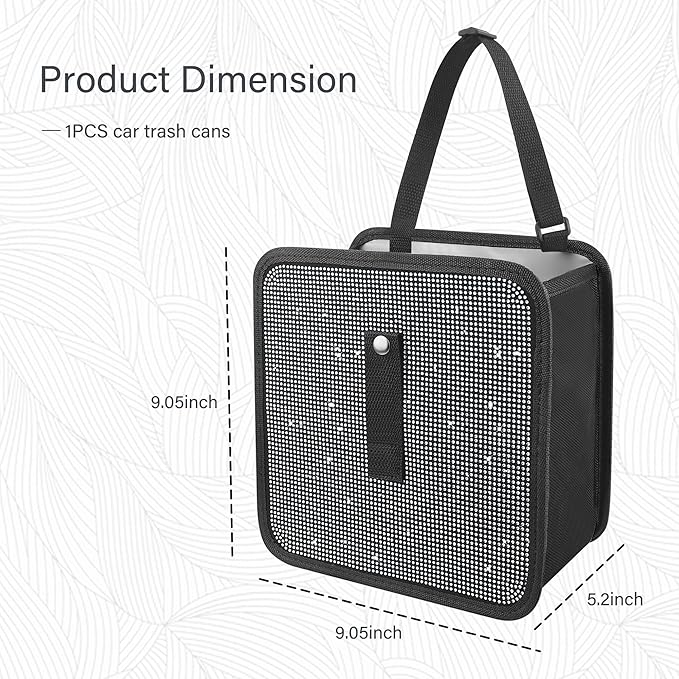 Foldable Car Trash Cans with Rhinestone,Bling Car Trash Bin for Car Seat Organizer & Car Decorations,Universal Bling Car Accessories Car Garbage Can for Most Cars,SUVs,Trucks (White)