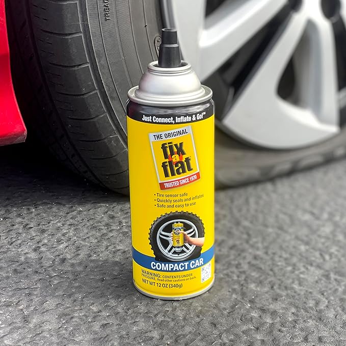 Fix-A-Flat S60410 Aerosol Emergency Flat Tire Repair and Inflator, for Compact Tires, Eco-Friendly Formula, Universal Fit for All Compact Cars, 12 oz. (Pack of 1)