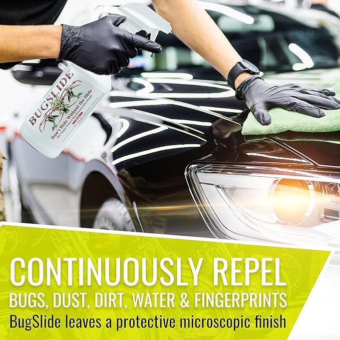 BugSlide 32 Oz Cleaner Refill for Spray Bottles & Travel Kits - All Surfaces Cleaning and Detailing Solution for Vehicle Interior and Exterior Use - Shines, Degreases, Polishes