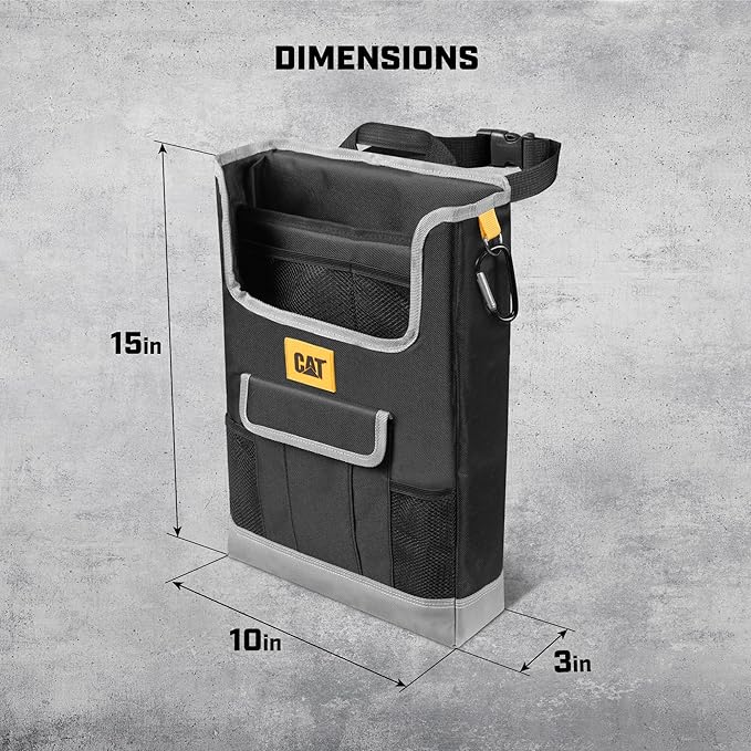 CAT® 3-Piece Car Organizer Bundle – Collapsible Trunk Organizer, Portable Seat Caddy with Adjustable Straps & 2.4 Gallon Leak-Proof Trash Can Cooler for Cars, Trucks, and SUVs Black