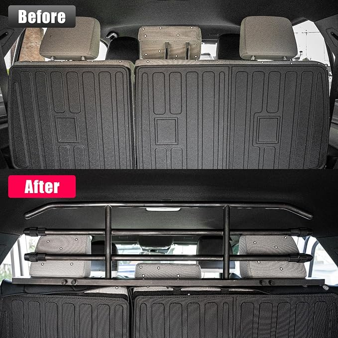 Pet Barrier Compatible with 2025 2026 Toyota 4Runner Behind 2nd Row Backseat Car Pet Barrier Divider Gate Trunk Cargo Area Heavy-Duty Carbon Steel Dog Barriers for 4 Runner Accessories