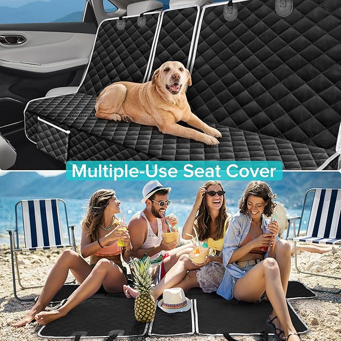 Dog Car Seat Cover Compatible with Honda Civic Accord HRV HR-V Si Sedan Hatchback Sport LX EX EX-L Hybrid Rear Back Seat Accessories, Waterproof Pet Bench Backseat Covers with Backing 2000-2026