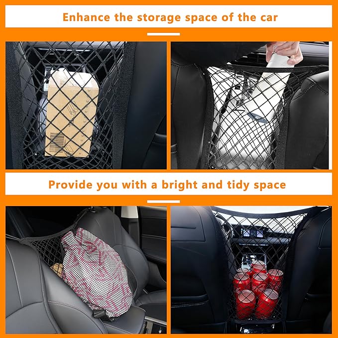 Dog Cars Barriers,Car Seat Storage Net, Motorcars Isolation Mesh, Easy to Install, Suitable for Cars SUV, Used for Safe Driving of Children & Pets, Dog Net Barrier of Car (Double-Layer)
