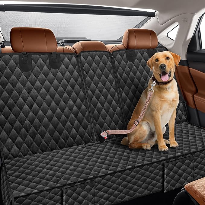 Dog Car Seat Cover for Back Seat Compatible with Dodge RAM 1500 2500/Ford F150 F-150 F250 2000-2025 2026 Accessories, Non-Slip Pet Bench Backseat Covers for Large Pickup Trucks