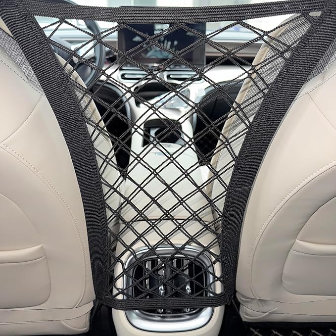 Dog Car Barrier Net - 4-Sides Elastic Mesh Divider, Driving Safety, Storage-Friendly, Compact Foldaway（Updated Dimensional Information）