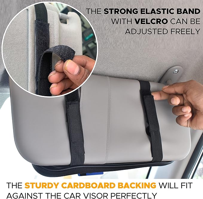 Econour Sun Visor Organizer with Tissue Holder for Car,Trucks|Can Hold Your Tissues, Masks, Pen, Phone, Sunglasses,Cards,Pocketbook and Travel Documents|Multi-Pocket Zipper car Accessory