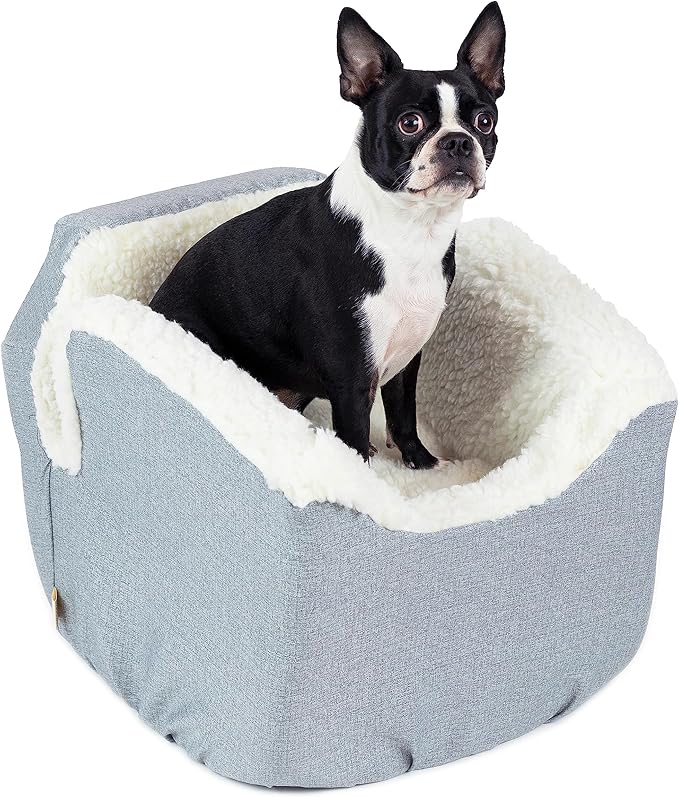 Snoozer Dog Car Seat: Lookout I Dog Booster Car Seat for Pets up to 18lbs, Helps Alleviate Travel Sickness & Fear for Dogs, Removable Washable Cover – Stone Diamond, Size Small