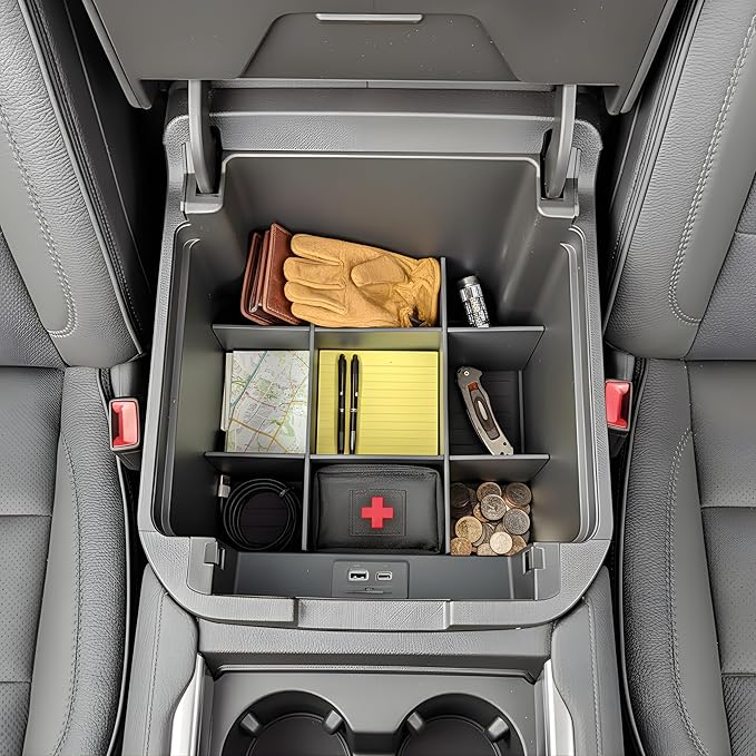 Vehicle OCD - Center Console Organizer for Chevy Suburban/Chevy Tahoe/GMC Yukon/Yukon XL (2021-2026) (NOT for Optional Sliding Console) - Made in USA - SLX171