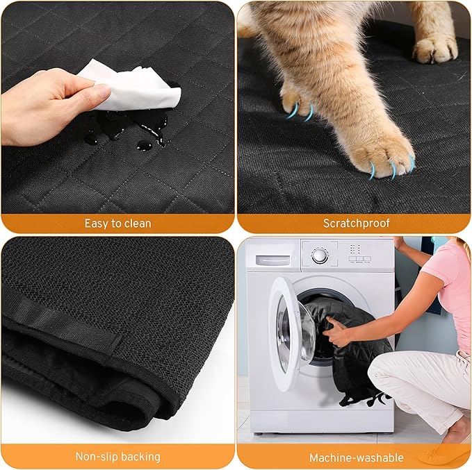 Dog Car Seat Cover for Back Seat Compatible with Dodge RAM 1500 2500/Ford F150 F-150 F250 2000-2025 2026 Accessories, Non-Slip Pet Bench Backseat Covers for Large Pickup Trucks