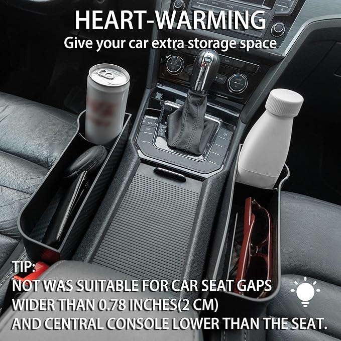 Ouzorp 2 Pack Car Seat Gap Filler Organizer, Multifunctional Car Seat Organizer, Auto Console Side Storage Box, Car Organizer Front Seat for Holding Phone, Car Pocket for Interior Essentials