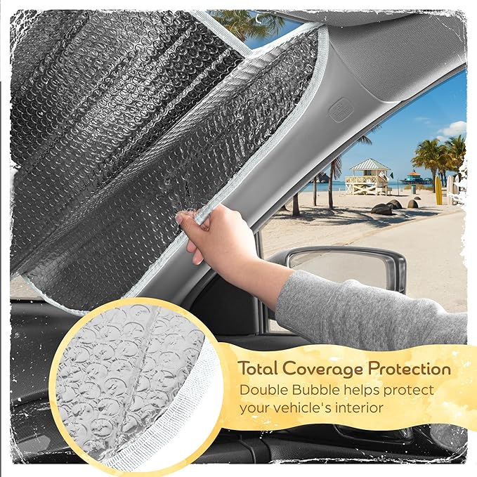 C&C Blue Daisy Car Windshield Sun Shade - Sun Visor Sunshade for Car Windshield - Window Shades for Cars, SUV & Truck - Dash Cover UV Protection for Front Window Shade Accessories - 57" x 27"