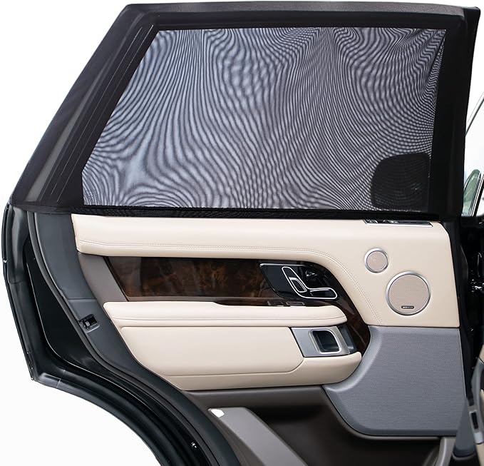 Autopect Side Window Sunshade Sock Screen-Shade (Pack of 2) – Block Sun Rays to Keep Car Interior Cool and Comfortable – Elasticized Universal Fit Mesh Sun Shade for Car, Truck, SUV, Van