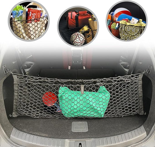 Envelope Style Automotive Elastic Trunk Mesh Cargo Net for Mazda CX-9 Sport Touring 2016-2023 - Premium Trunk Organizers and Storage - Luggage Net for SUV - Best Car Organizer for Mazda CX9 TC