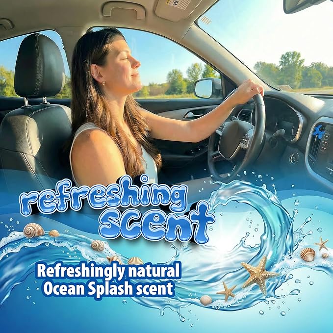 Little Pup 96603-6PK Ocean Splash Scent, Car Air Freshener, Clips to A/C Air Vent, Alcohol-Free Fragrance Oil, Non-Hazardous and Non-Toxic Plastic, Set of 6