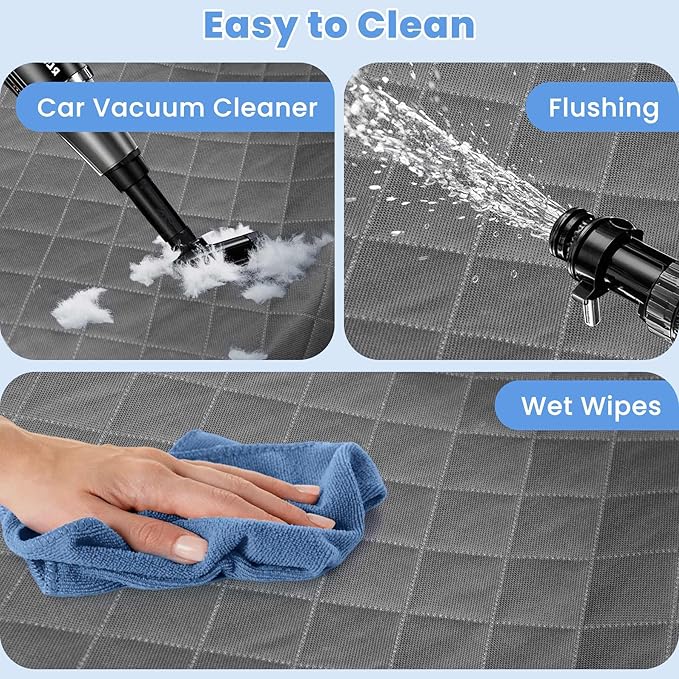 ELONGRIVER Dog Car Seat Covers, Waterproof Front Seat Cover for Dogs, Scratch-Proof, Nonslip Pet Passenger Seat Cover Protector, Universal Fit for Cars Trucks SUVs (Grey, Large Size)
