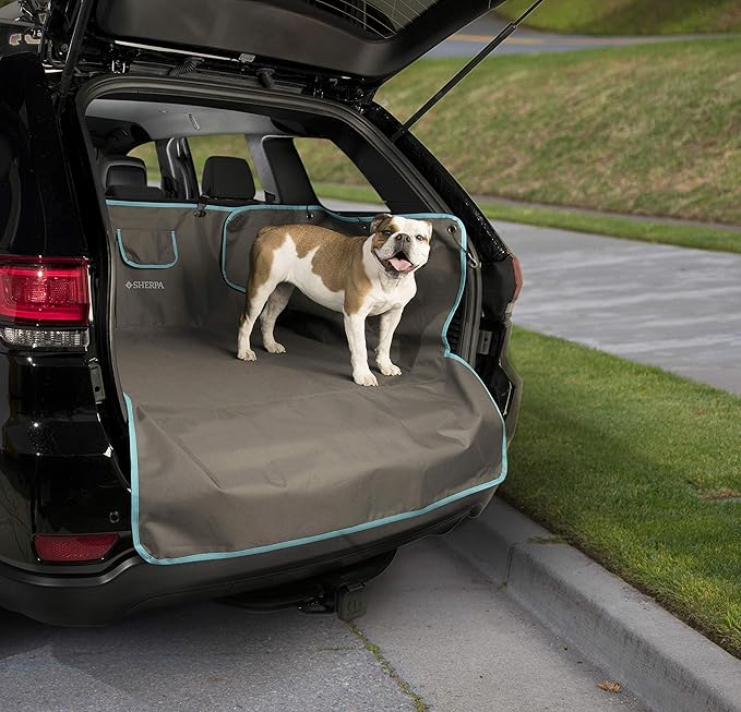 Sherpa Water-Resistant Car Trunk & Cargo Area Protector Cover, Car & Travel Accessory - Non-Slip Backing, Easy Install, Storage Pocket, Adjustable Straps & Fasteners - Charcoal Gray, Cargo