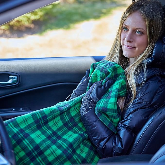 Heated Car Blanket - 12V Electric Travel Blanket for Car, Truck, SUV or RV - Portable Heated Throw for Road Trips, Camping or Winter Emergency Kit for Cold Weather Travel by Stalwart
