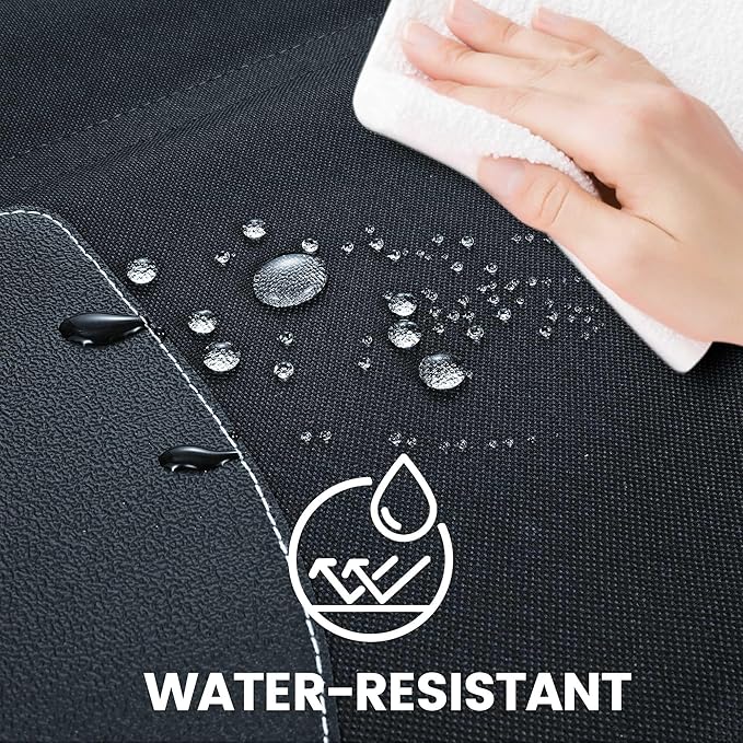PIDO Car Seat Protector for Child Carseat with Thick Padding and Waterproof Fabric, 2 Pack Seat Cover Mat for Car Leather Upholstery (Black/Gray)