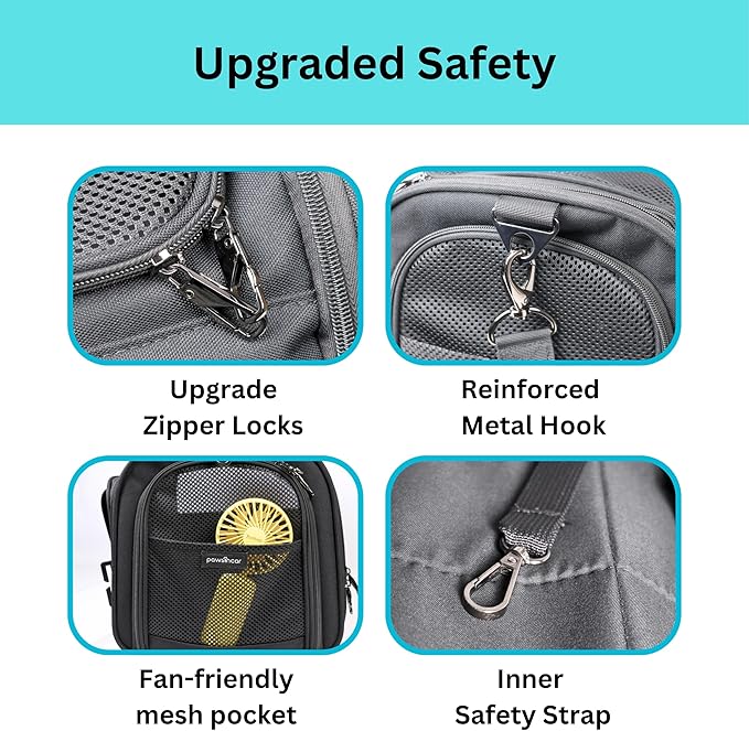 Crash-Tested Dog Car Carrier (Test with FMVSS 213b - 5 Star Safety Rated by CPS) | 2-in-1 Small Pet Car Seat, Expandable Cat Carrier Soft | Lab-Tested Dog Travel Bag for Safe Travel |