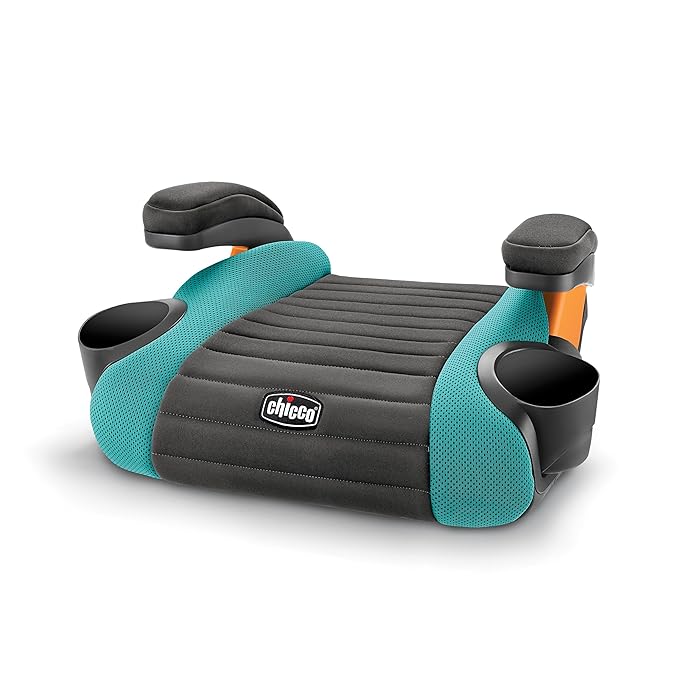 Chicco GoFit Backless Booster Car Seat Without Latch Attachment, Travel Booster Seat for Car, Portable Car Booster Seat for Children 40-110 lbs., Raindrop/Blue
