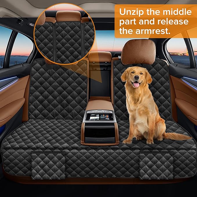 Dog Car Seat Cover for Back Seat Compatible with Dodge RAM 1500 2500/Ford F150 F-150 F250 2000-2025 2026 Accessories, Non-Slip Pet Bench Backseat Covers for Large Pickup Trucks