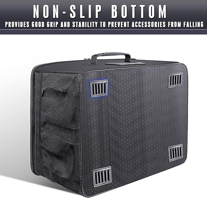 Champkey Golf Trunk Organizer Storage-Portable and Foldable Golf Travel Storage Locker Ideal for Travel Golf and Car Golf (Black)