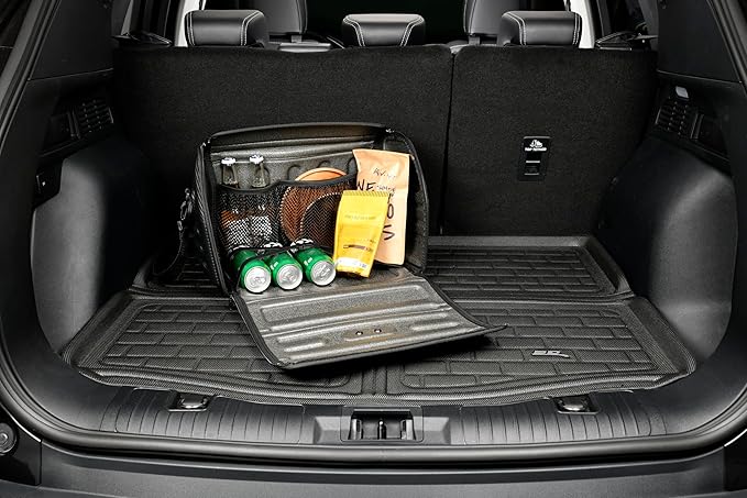 3D MAXpider Custom Fit Car Trunk Organizer (Black) - Handy Trunk Carbon Fiber (M) 18"x12"x12"