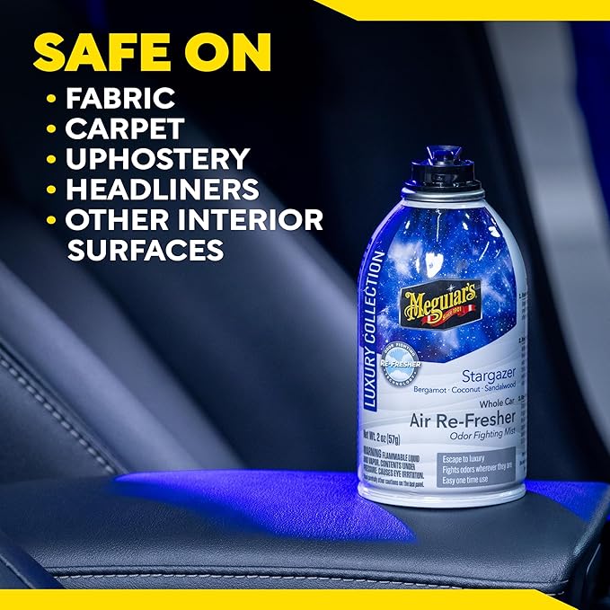 Meguiar’s Car Air Refresher Odor Fighting Mist,Stargazer, Long-Lasting Car Air Freshener Fights Strong and Unwanted Vehicle Smells while Refreshing Interiors with a Refreshing Scent, 2 oz Aerosol