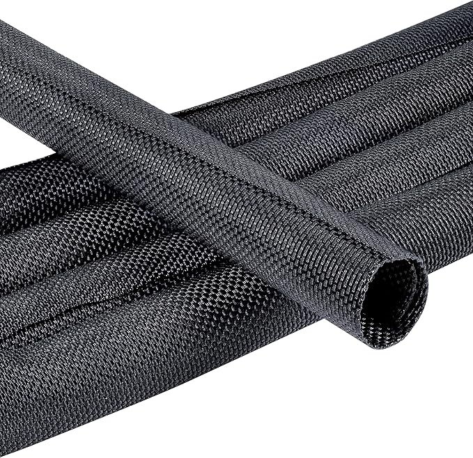Automotive Wire Sheathing Split Wire Loom Braided Mesh Woven Cable Sleeve for Wires/Cable Cord Protector (1/2" - 65 Feet)