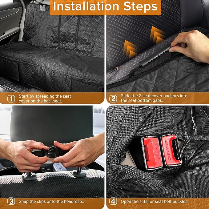 Dog Car Seat Cover for Back Seat Compatible with Jeep Gladiator Compass Wrangler Cherokee Renegade Accessories, Waterproof Non-Slip Pet Bench Backseat Covers 2026 New