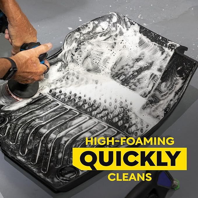 Meguiar’s Quik Solutions All-Weather Floor Mat Kit,All Weather Floor Mat Cleaner and Car Mat Protectant that Deep Cleans & Restores a Like-New Non-Slick Finish,Includes Drill Attachment, Kit